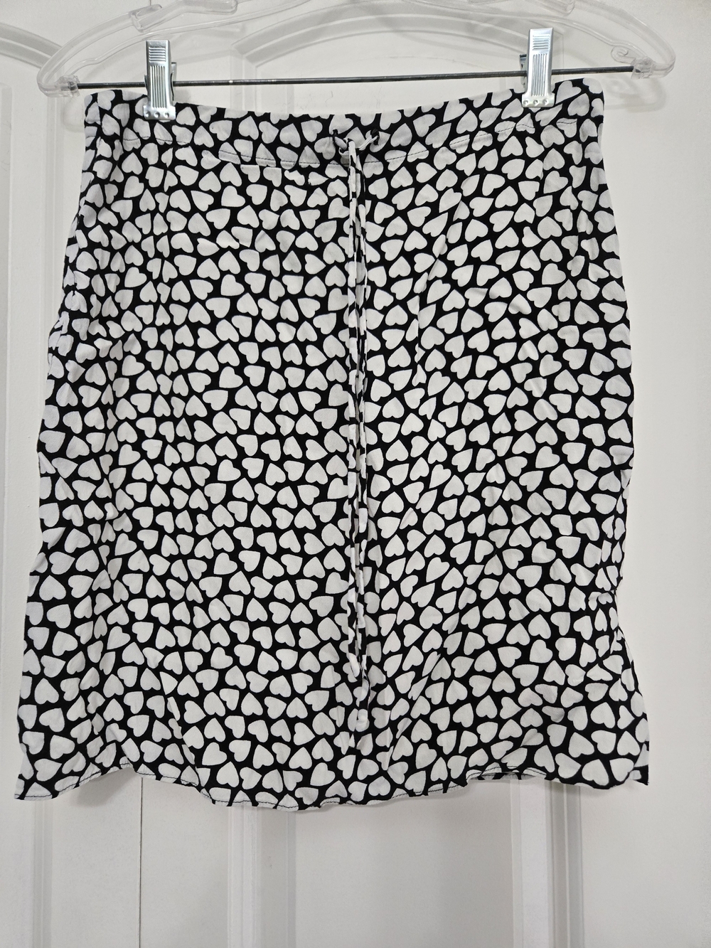 Esprit Vintage Black Mini Skirt with White Heart Print